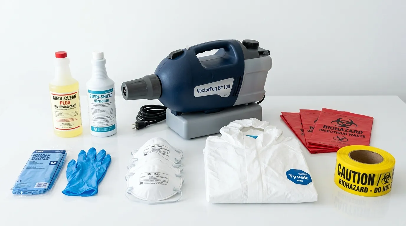 Professional biohazard remediation crew working in Westford